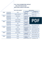 Jadwal Ujian Semester Genap Mts