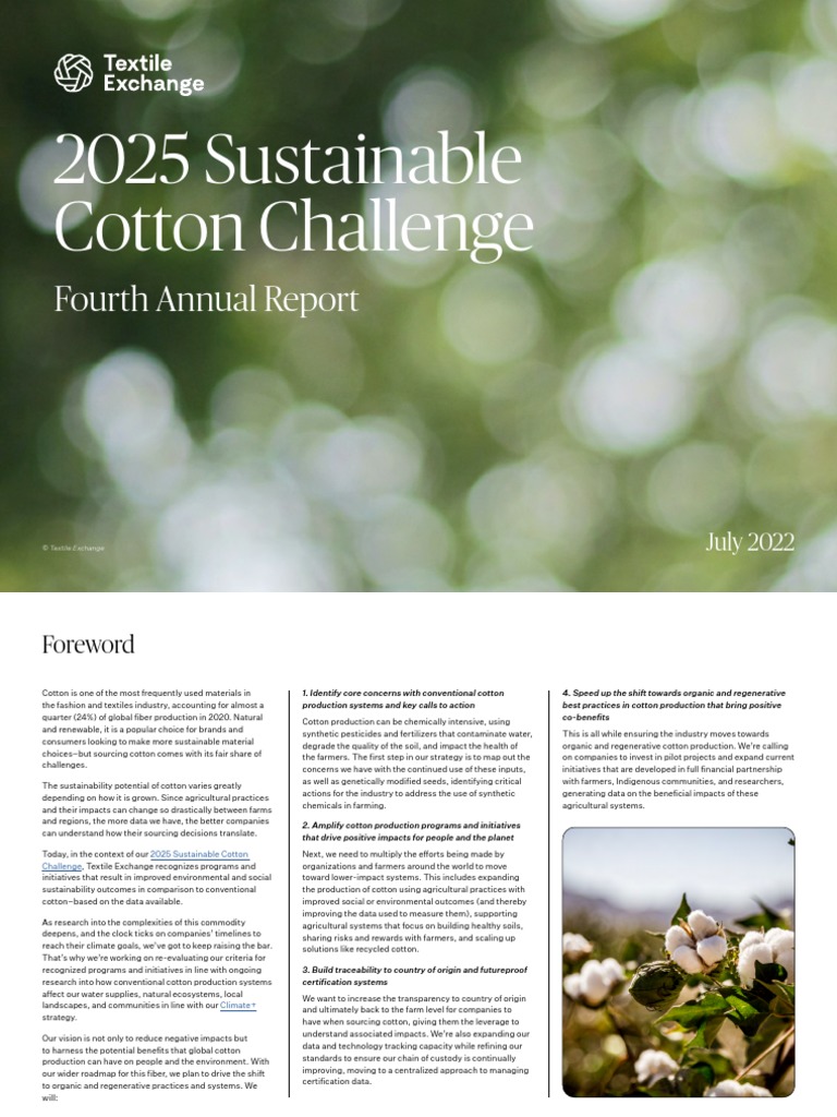 2025 Sustainable Cotton Challenge 2022 PDF Agriculture Cotton