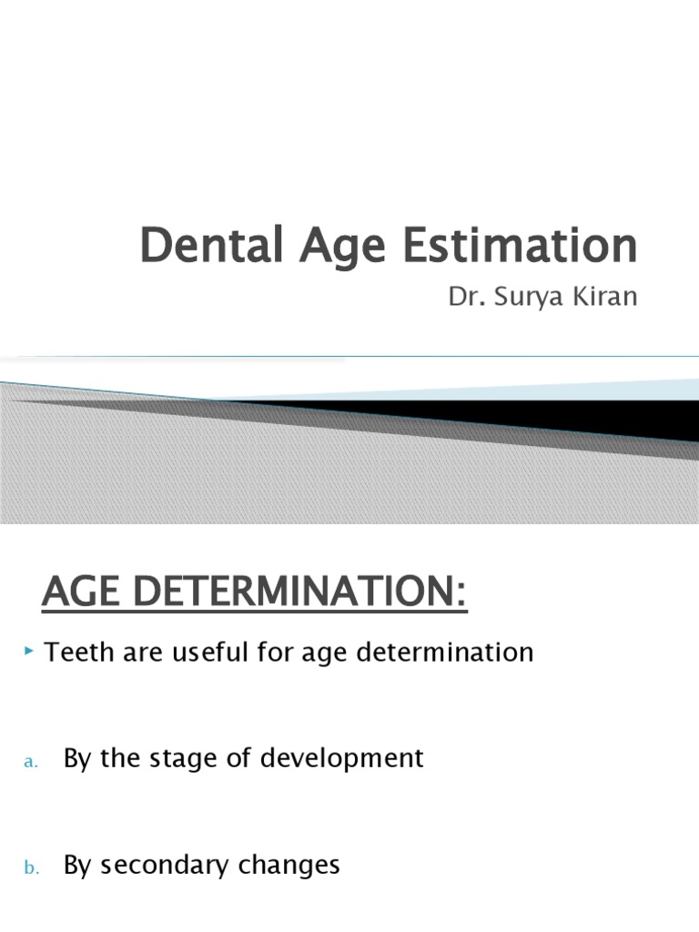 Dental Age Estimation PDF