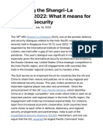 Reviewing The Shangri-La Dialogue 2022 - What It Means For Regional Security - Mo