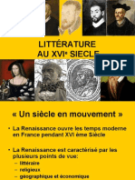 LITTÉRATURE AU XVIe SIECLE