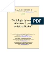 Sociologie dynamique et histoire à partir de faits africains” de Georges Balandier