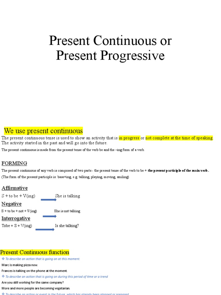 Understanding Present Continuous Tense | PDF | Verb | Feeling