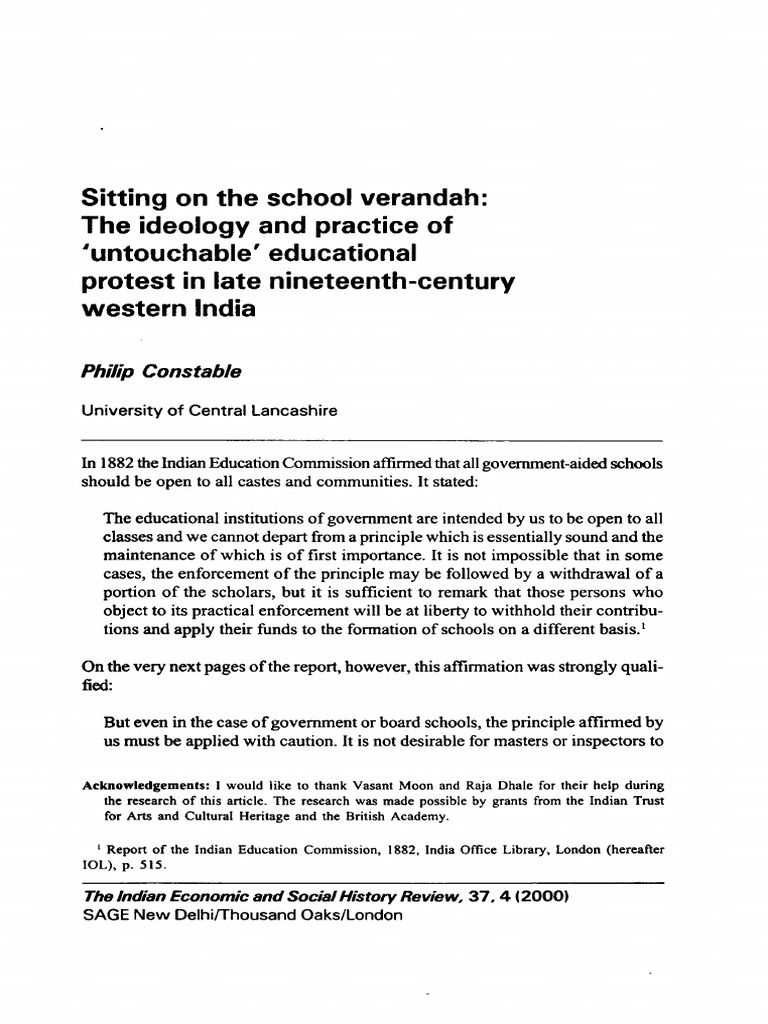 Untouchable Education in 19th-Century India | PDF | Dalit | Caste