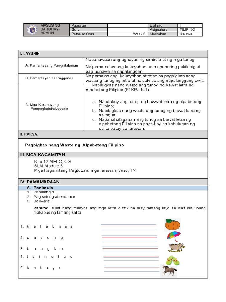 Filipino 1 LP - Q2 - W6 | PDF