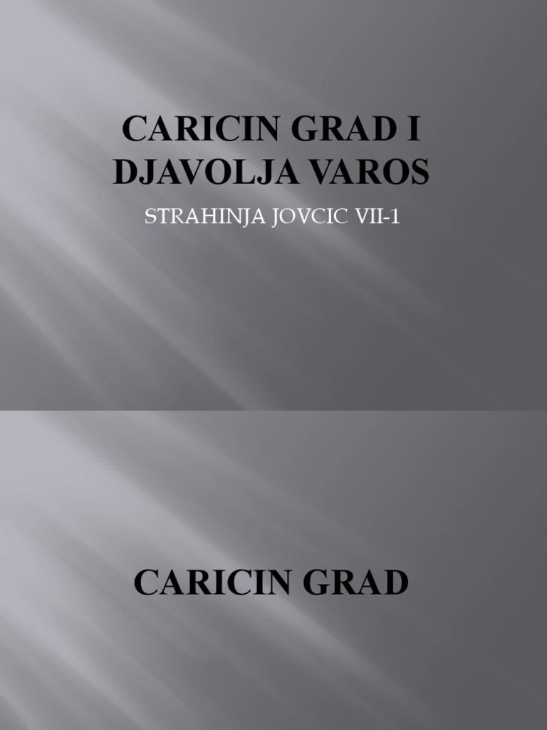 Caricin Grad I Djavolja Varos | PDF