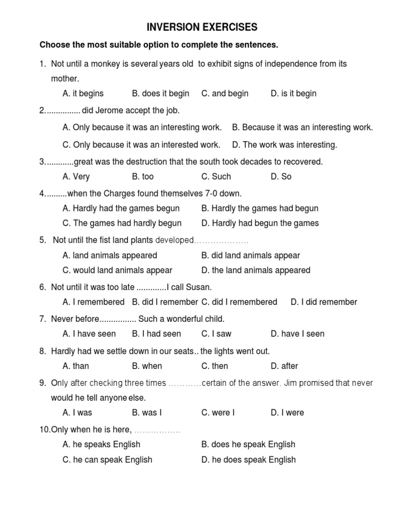 Inversion Exercises | PDF