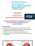 Unit-7 Nutritional Consideration in The Prevention and Management of Renal Diseases