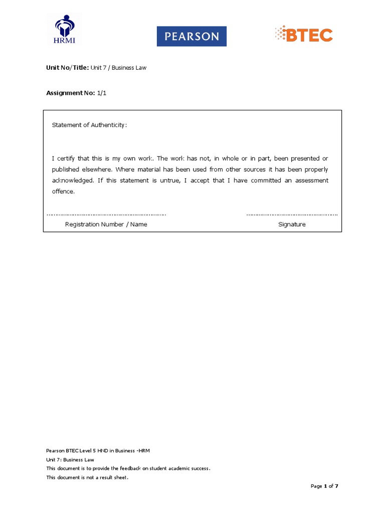 Business Law Assignment Pdf