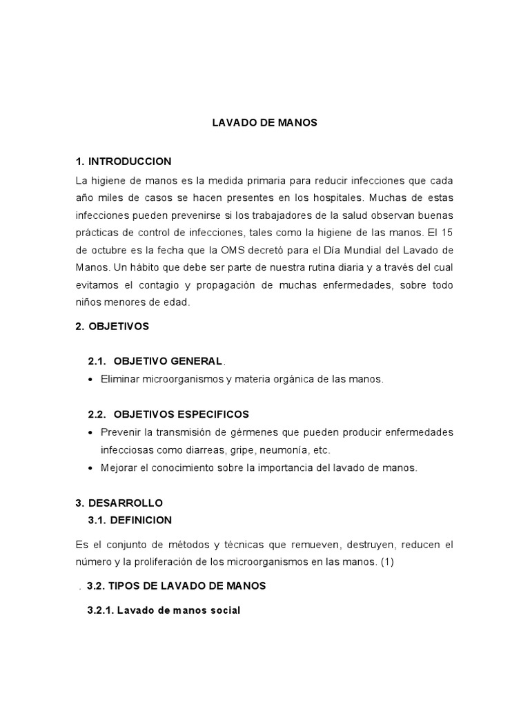 Importancia del Lavado de Manos | PDF | Lavado de manos | Infección