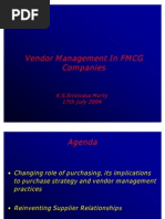 Vendor Management in FMCG Companies