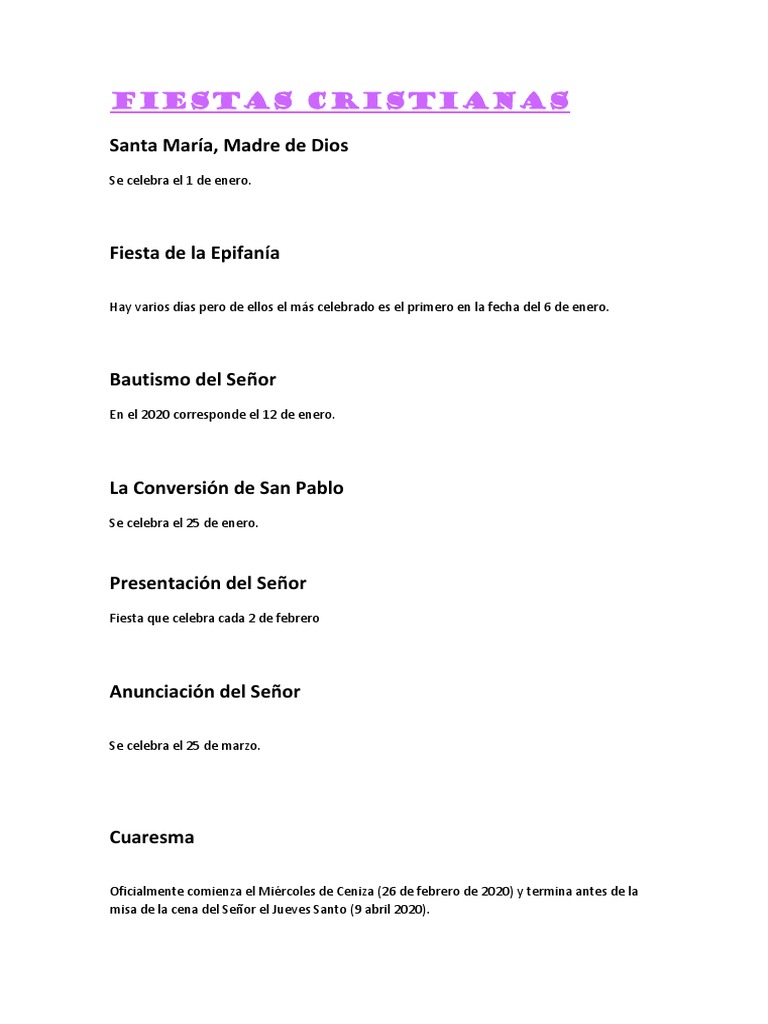 Fiestas Cristianas PDF