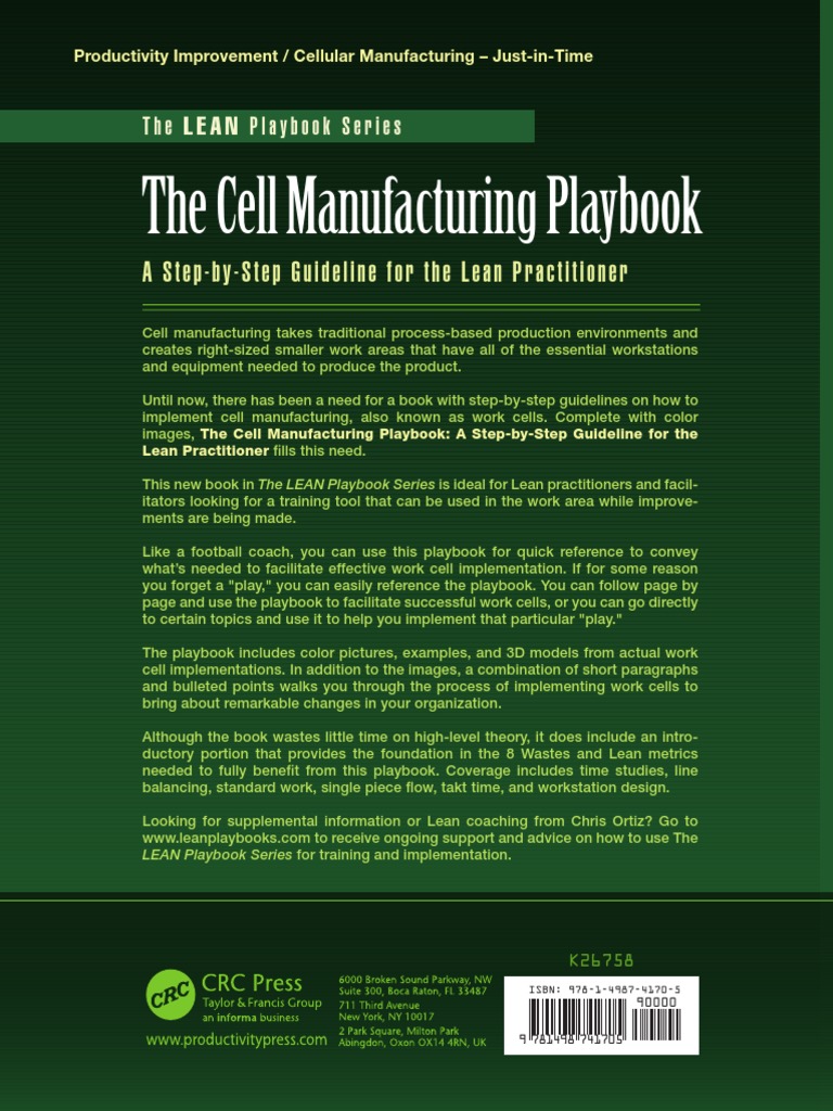The cell manufacturing playbook a step by step guideline for the lean