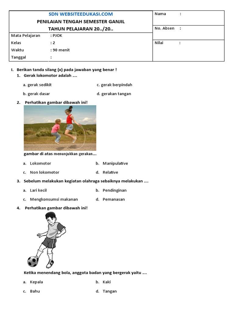Soal PTS Pjok Kelas 2 PDF
