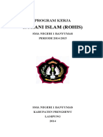 Program Kerja Rohani Islam Rohis SMA Negeri 1 Banyumas Revisi 19 Desember 2014