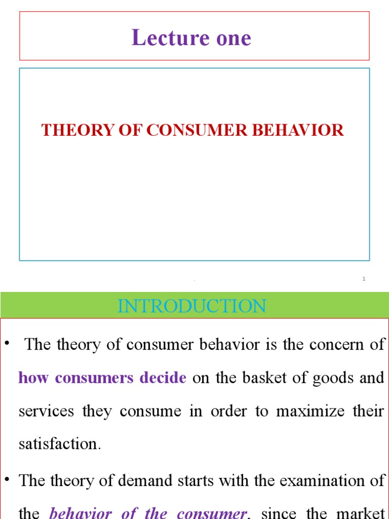 Consumer Behavior Theories Explained | PDF | Finance & Money Management
