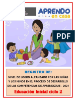 2021 PDF CONSOLIDADO REGISTRO NIVEL DE LOGRO Educación Inicial Ciclo II