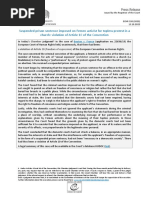 Judgment Bouton v. France - Suspended Prison Sentence Imposed On Femen Activist - Violation of Article 10 of The Convention