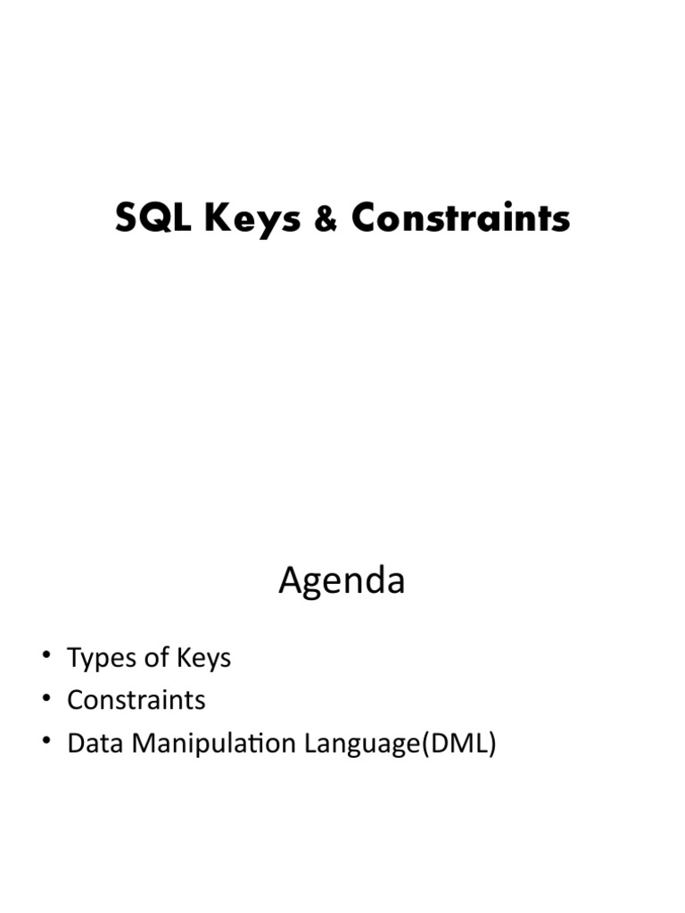 SQL Keys & Constraints | PDF