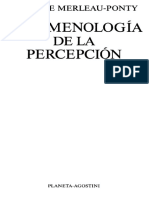 MERLEAU PONTY, M. Fenomenologia de La Percepcion