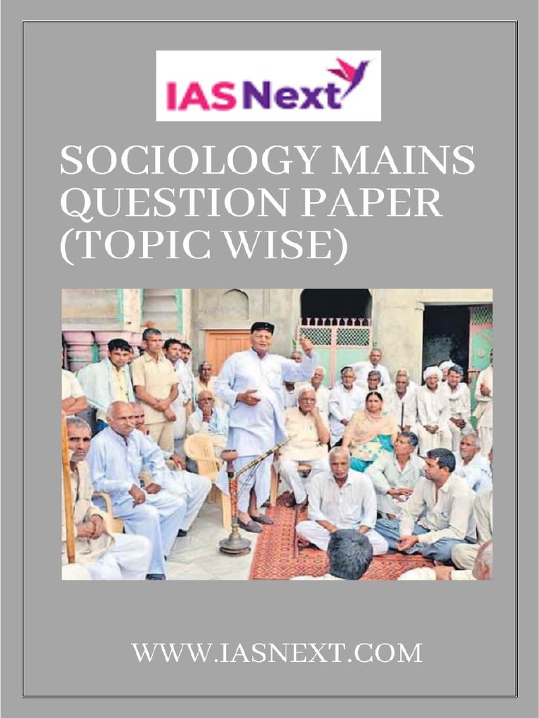 Sociology Previous Year Topic Wise Question Paper-Ias Next | PDF ...
