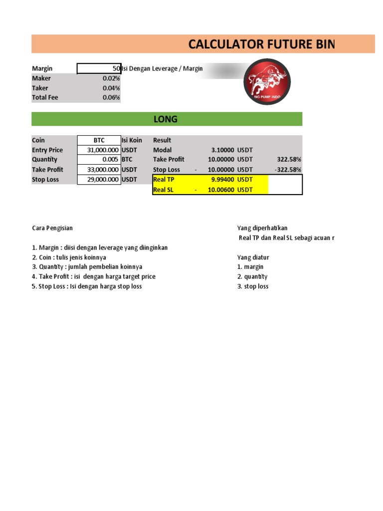 Calculator Future Binance VIP BPI PDF