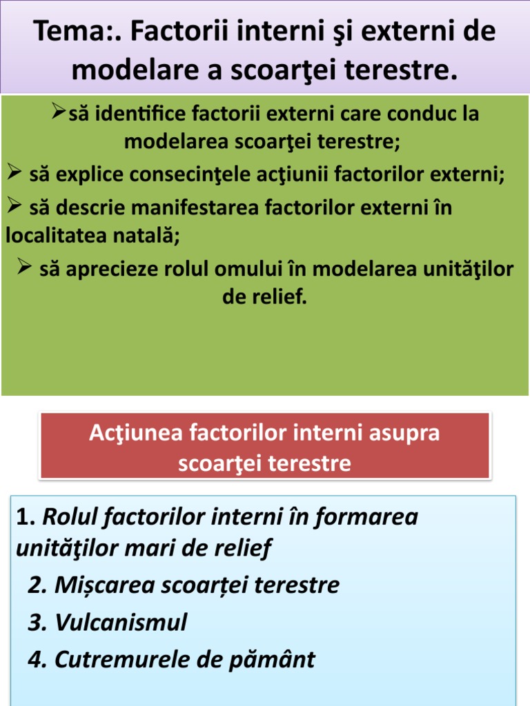 Tema - Factori - Interni - Externi A Scoartei Terestre | PDF