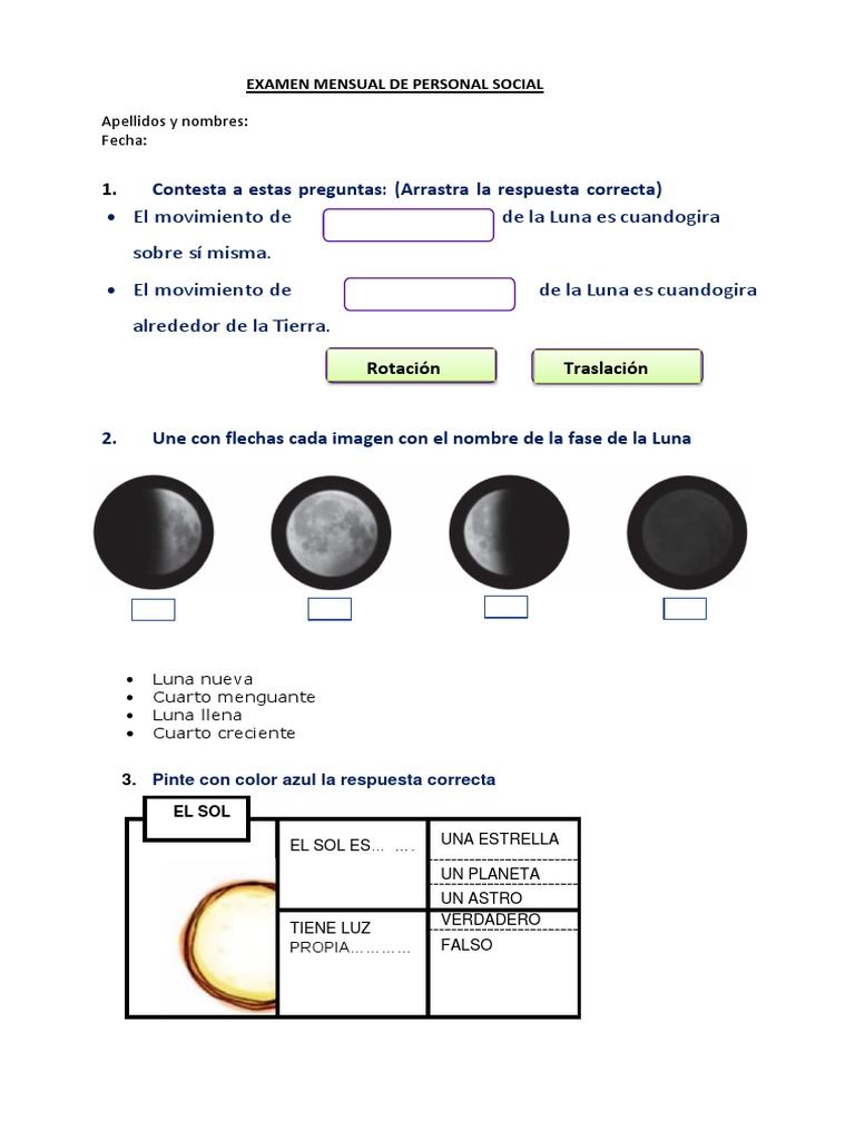 Examen Mensual de Personal Social 3ero | PDF