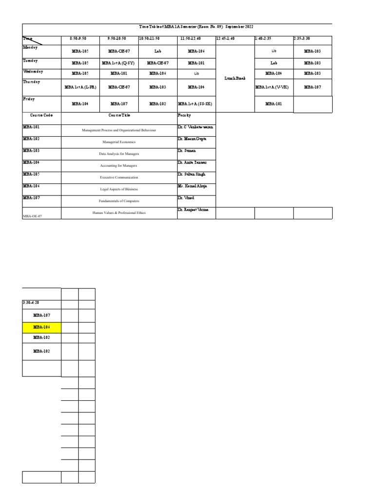 time-table-for-mba-1a-semester-courses-at-mm-institute-of-management