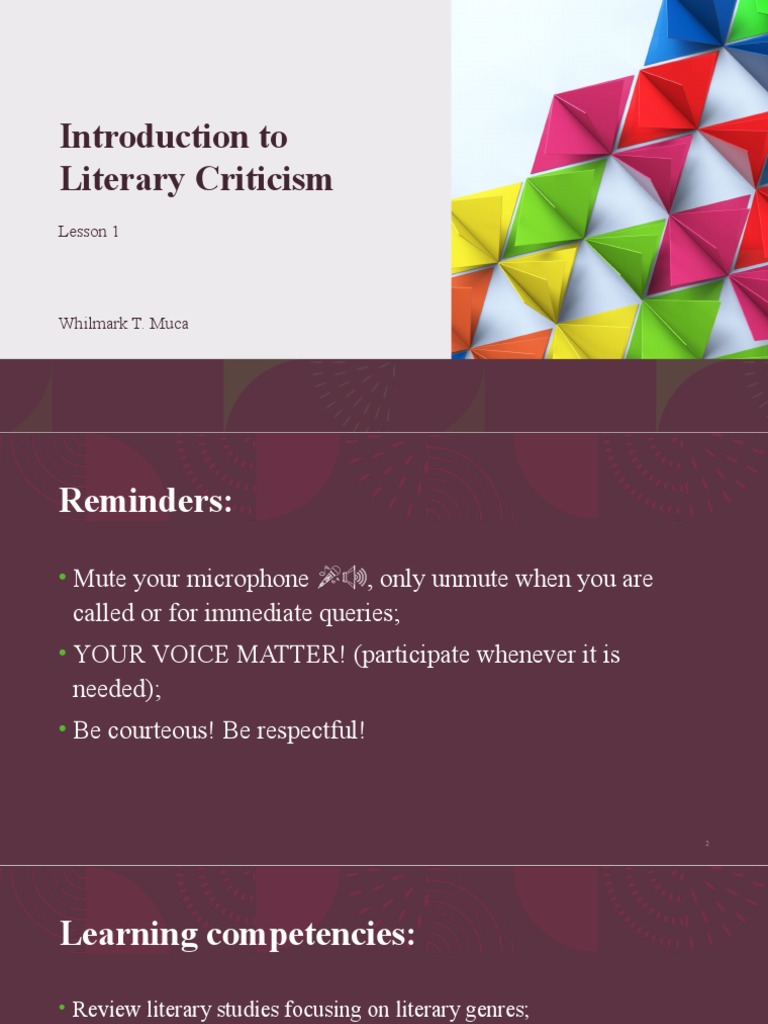 Introduction to Literary Criticism | PDF | Poetry | Genre