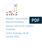 Nombre: Juan Andrés Alarcón Escobedo Asesor: Julio Cesar Cosgalla Escalante Fecha: Domingo, 30 de Octubre 2022