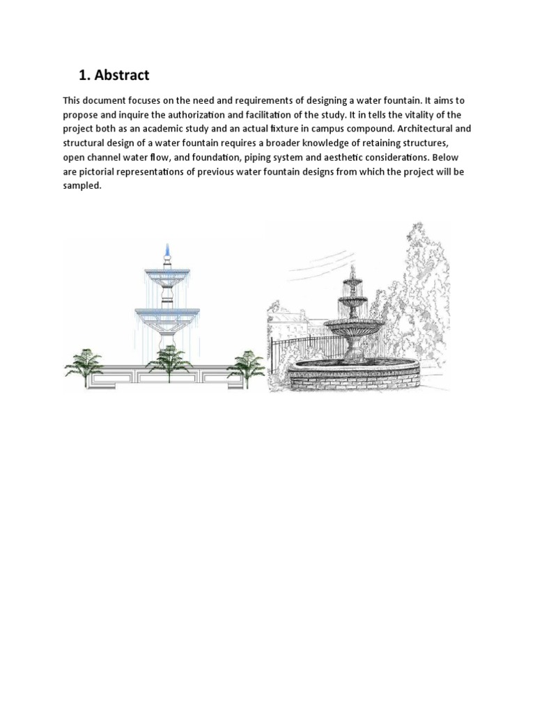 Project Proposal Pdf Fountain Water