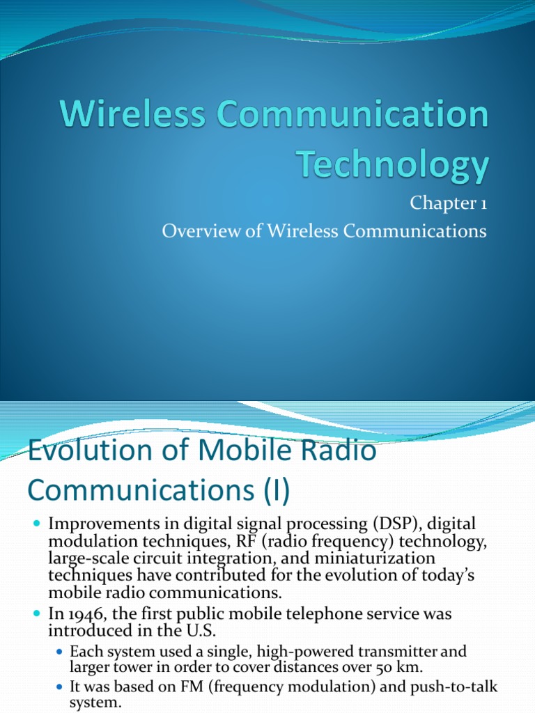 Overview of Wireless Communication Systems | PDF