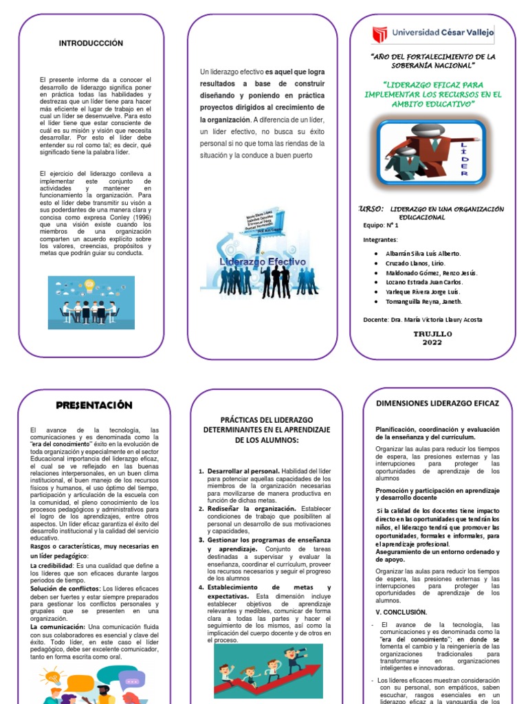 Liderazgo Eficaz en Educación | PDF | Liderazgo | Método de enseñanza