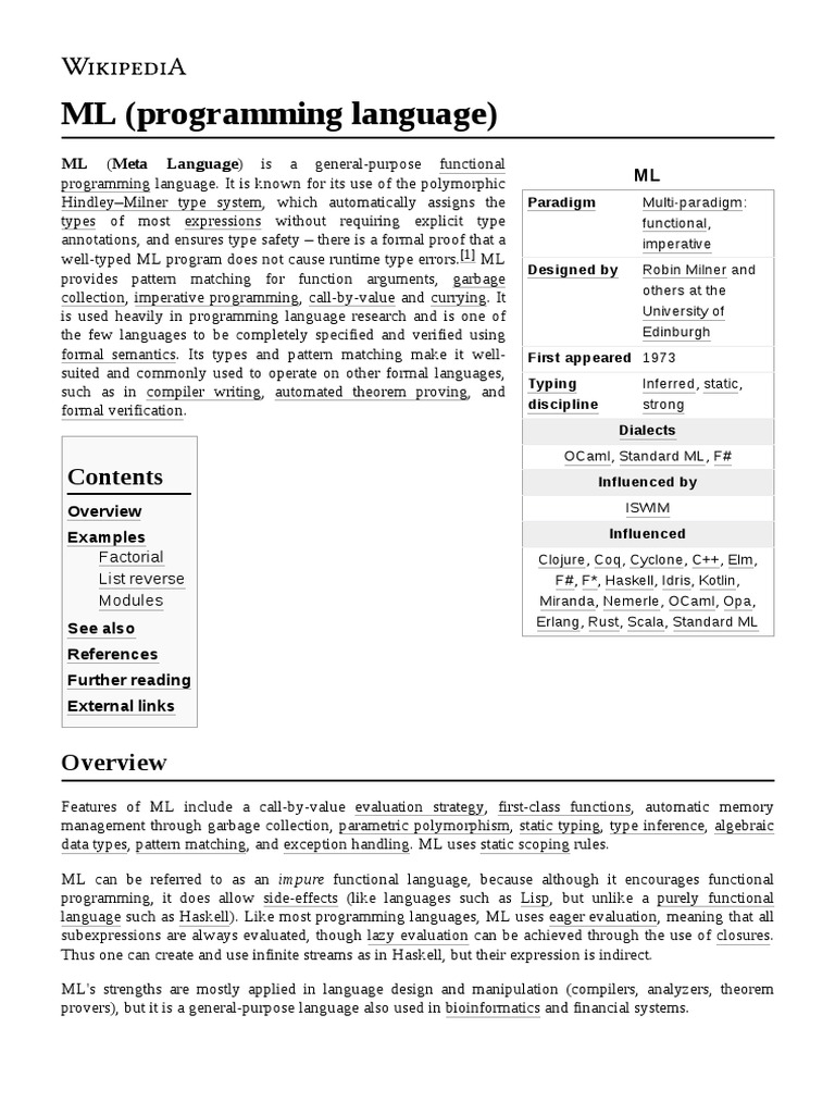 Ml programming language pdf software development mathematical logic