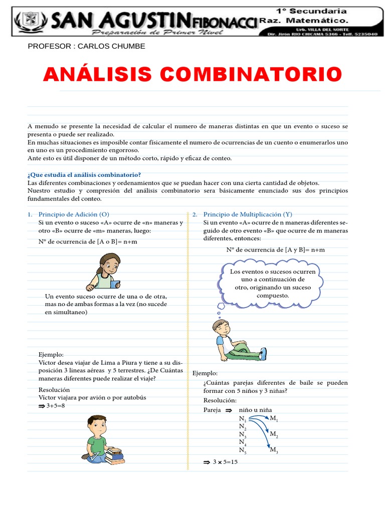 Análisis combinatorio: Principios fundamentales del conteo | PDF ...