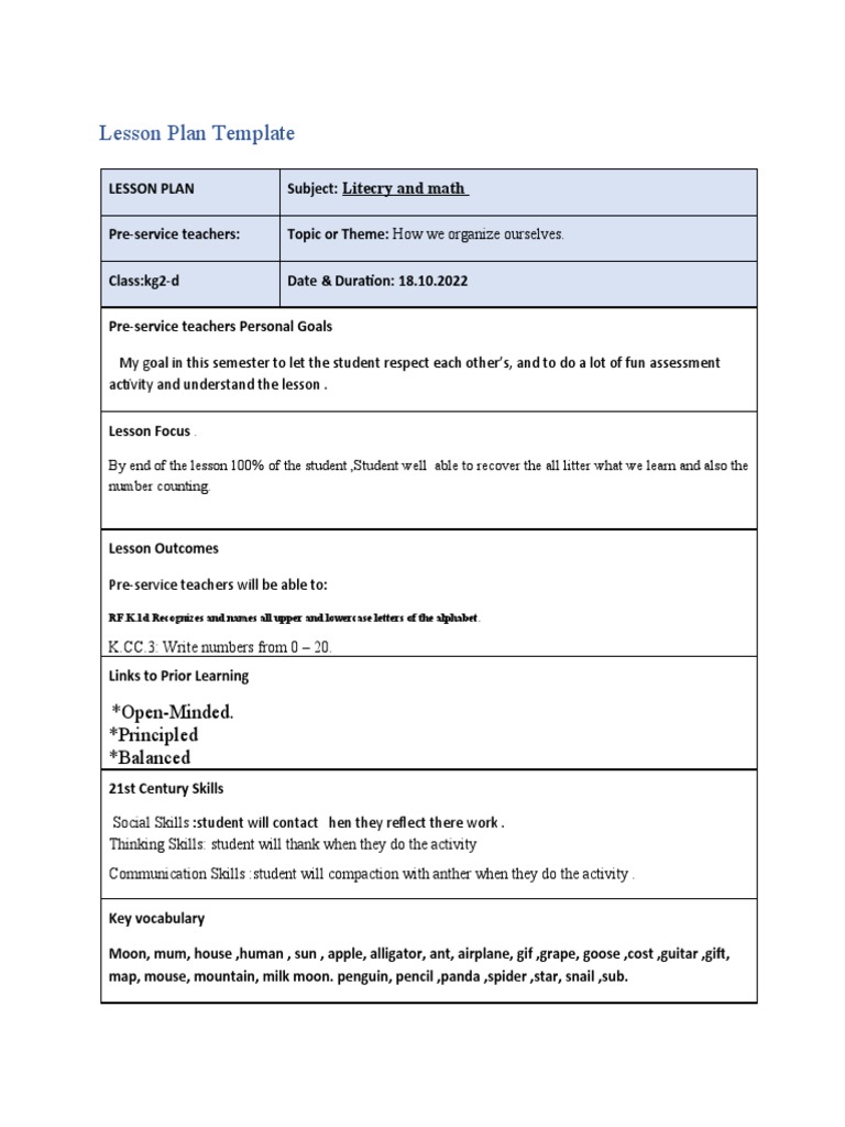 Lesson Plan Review Shmasa H00299285 | PDF | Lesson Plan | Teachers