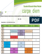 HORARIO DE EVALUACIONES PRIMER PARCIAL 2do B 2022-2023
