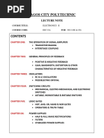 Eec 234 Electronics II Lecture Note