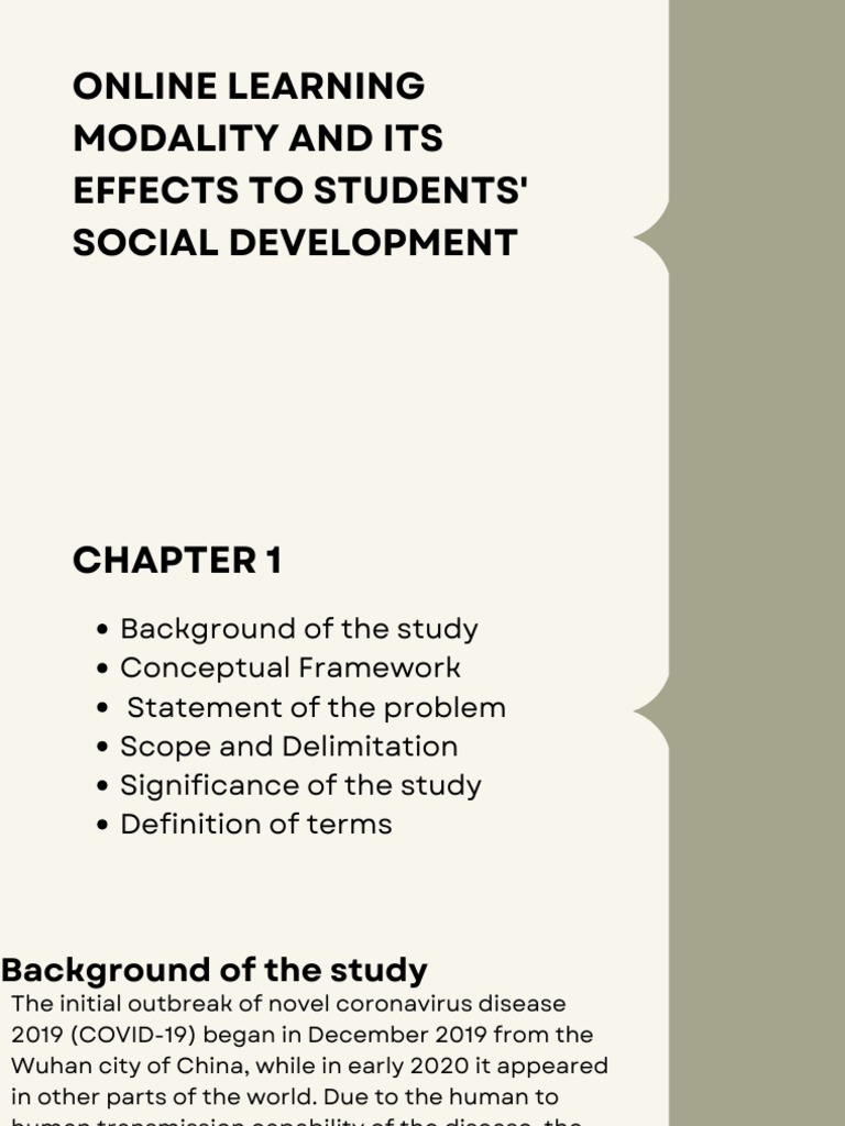 ONLINE LEARNING MODALITY AND ITS EFFECT TO STUDENTS' SOCIAL DEVELOPMENT