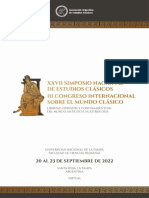 Tercera Circular - XXVII Simposio Nacional de Estudios Clásicos y III Congreso Internacional sobre el Mundo Clásico - 2022