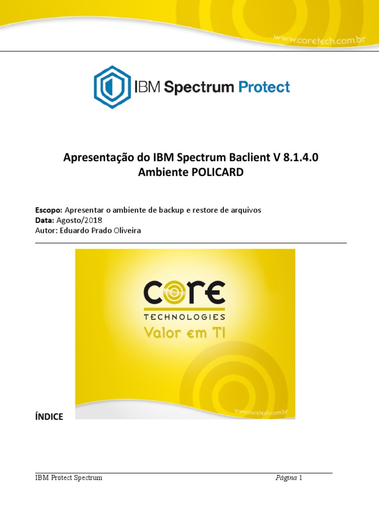 IBM Spectrum Protect Baclient PDF Cópia de segurança Interfaces