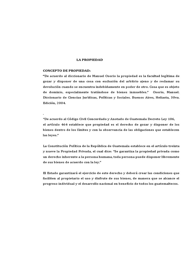 Concepto y Derechos de Propiedad en Guatemala | PDF | Propiedad | Gobierno