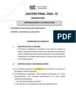 EXAMEN FINAL Distancia 2022