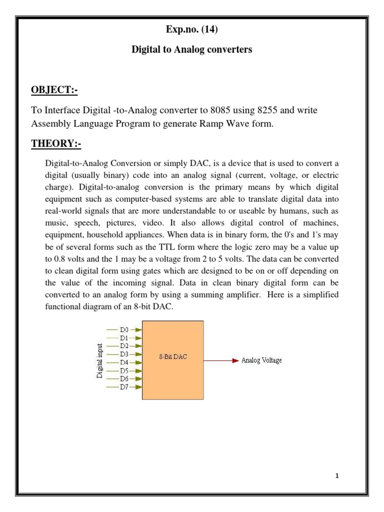 Digital To Analog Converters Notes PDF Digital To Analog Converter