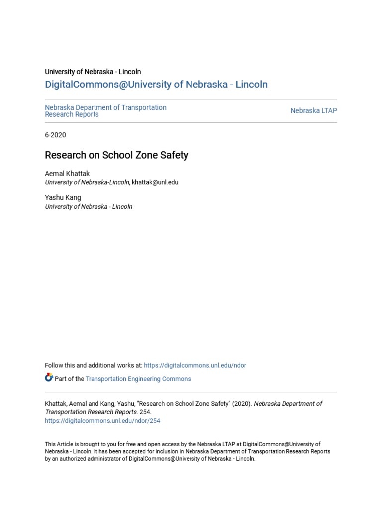 Research On School Zone Safety Pdf