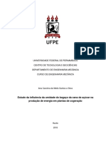 Ana Carolina de Mello Santos e Silva-Estudo Da Influência Da Umidade Do Bagaço Da Cana de Açúcar Na Produção de Energia em Plantas de Cogeração