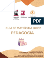 Matrícula 2022.2 Pedagogia UFPE