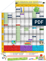 Calendário escolar 2019/2020 com dias letivos por mês