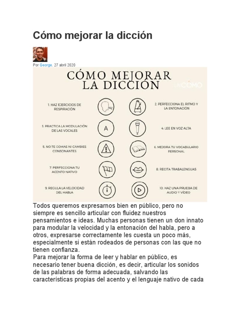 Ejercicios para Mejorar la Dicción | PDF